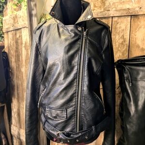 Faux leather jacket.  M/L